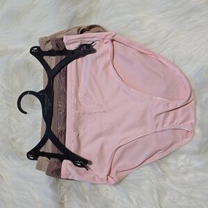 Kathy Ireland Women's Pink and Tan Panty Trio